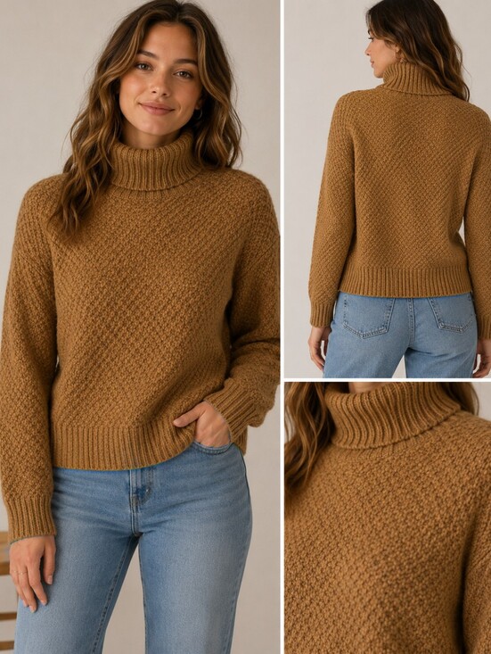 Denver Hayes Sweaters - 💙Denver Hayes Chunky Turtleneck Sweater — Camel